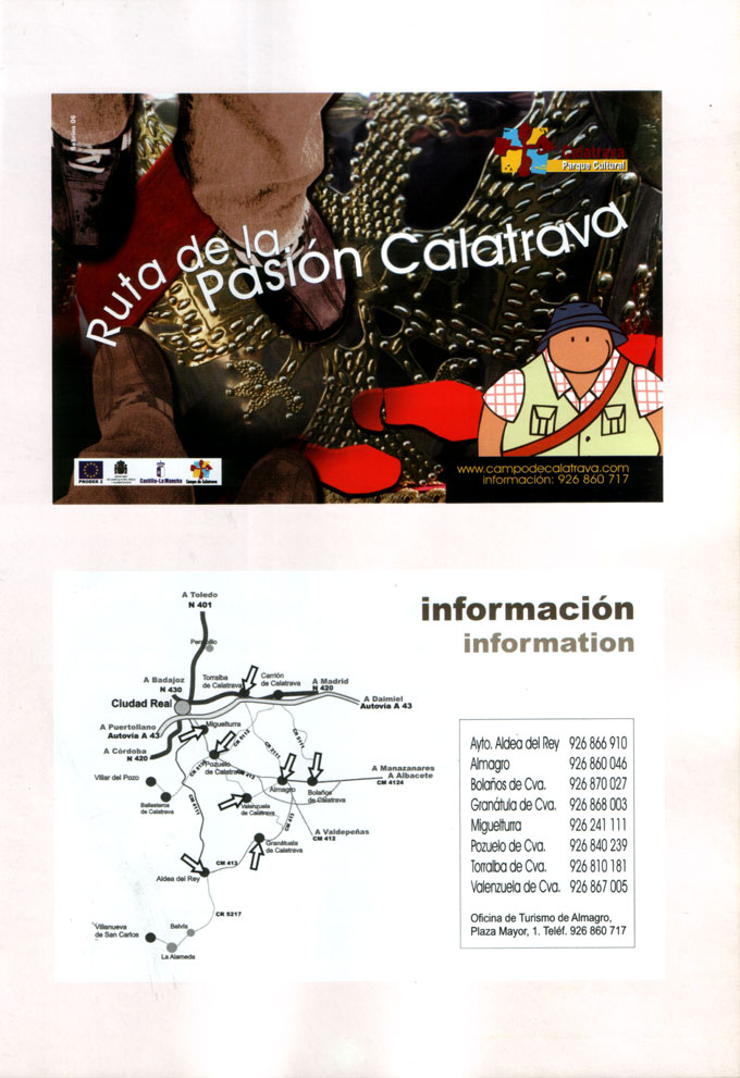 N�meros de tel�fono y pueblos donde contemplar la Ruta de la Pasi�n Calatrava