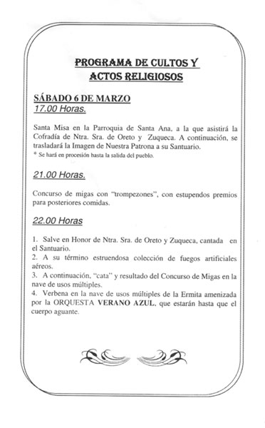 P�gina 1 del programa de actos